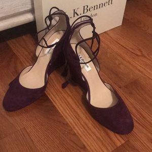 LK Bennett Leticia Suede Wedges 38